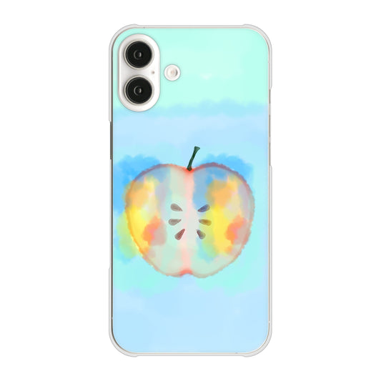 iPhone16 Plus 高画質仕上げ 背面印刷 ハードケース 【YJ181 りんご 水彩181】