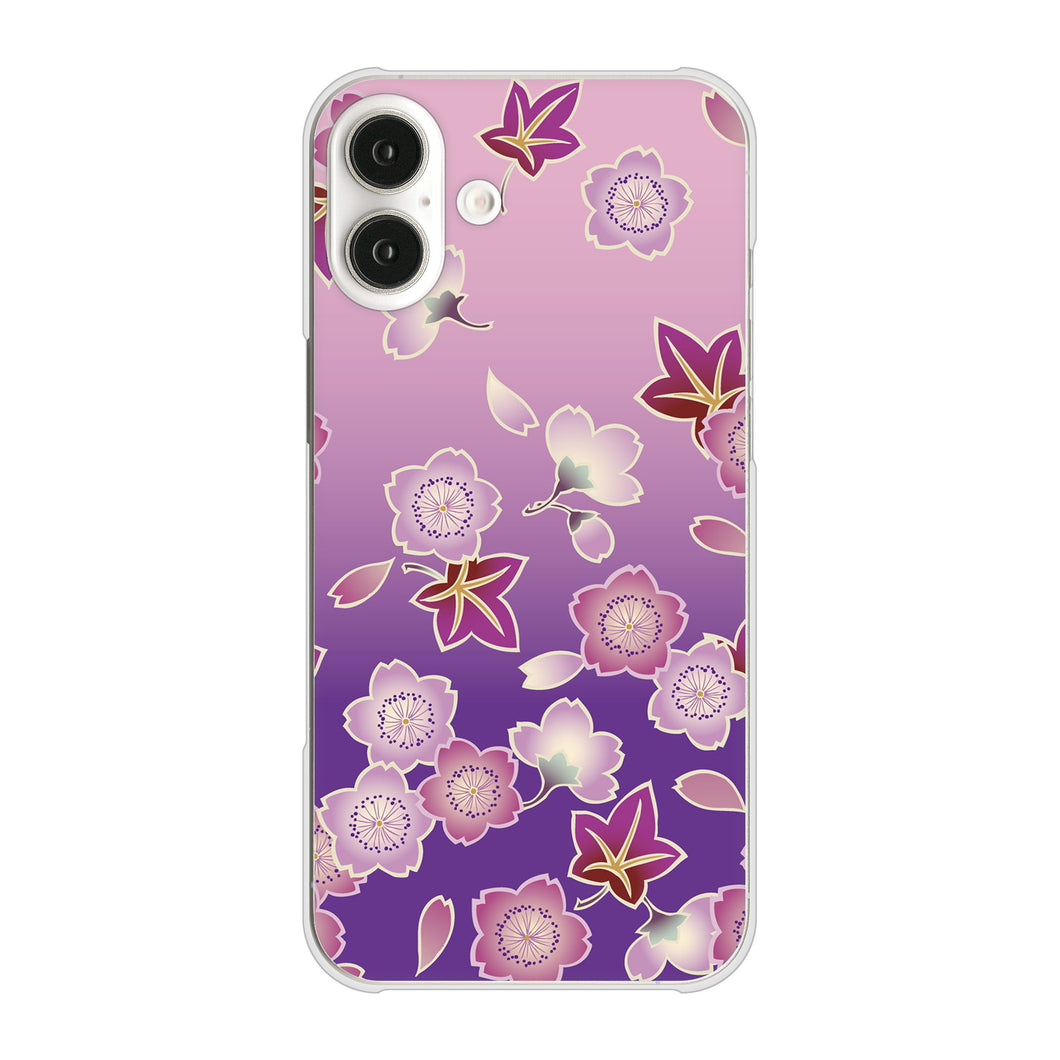 iPhone16 Plus 高画質仕上げ 背面印刷 ハードケース和花柄