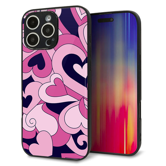 iPhone16 Pro Max 強化ガラス＆TPUスマホケース ガラプリ【223 ハートの調べ】