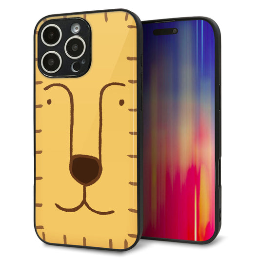 iPhone16 Pro Max 強化ガラス＆TPUスマホケース ガラプリ【356 らいおん】