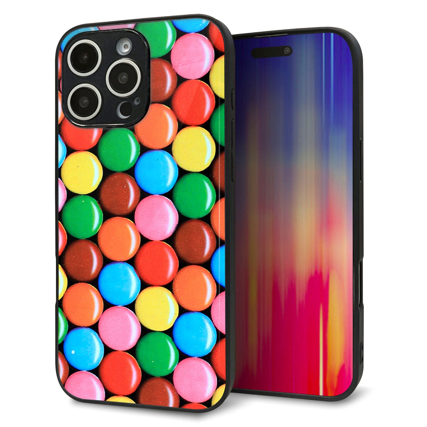 iPhone16 Pro Max 強化ガラス＆TPUスマホケース ガラプリ【448 マーブルチョコ】