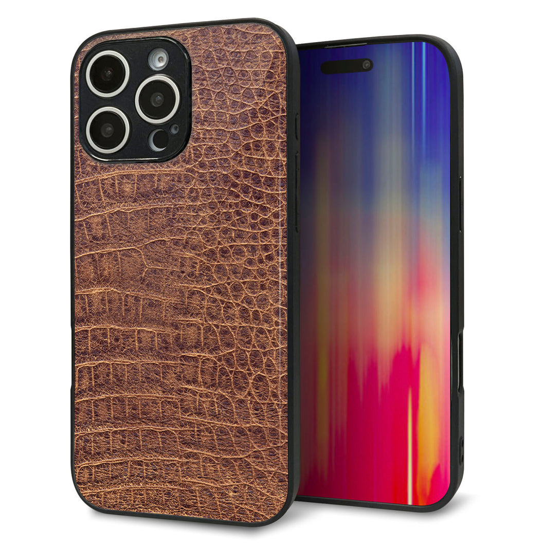 iPhone16 Pro Max 強化ガラス＆TPUスマホケース ガラプリ【463 クロコダイル】