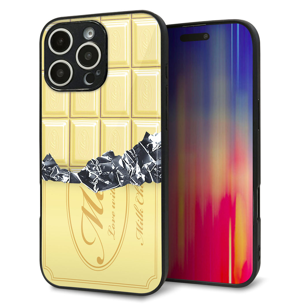 iPhone16 Pro Max 強化ガラス＆TPUスマホケース ガラプリ【553 板チョコ?ホワイト】