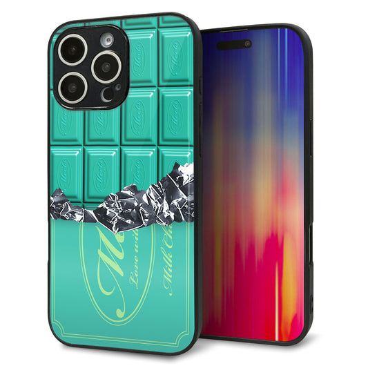 iPhone16 Pro Max 強化ガラス＆TPUスマホケース ガラプリ【554 板チョコ?ミント】