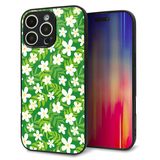 iPhone16 Pro Max 強化ガラス＆TPUスマホケース ガラプリ【760 ジャスミンの花畑】