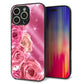 iPhone16 Pro Max 強化ガラス＆TPUスマホケース ガラプリ【1182 ピンクの薔薇に誘われて】