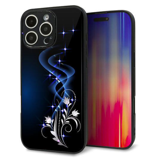 iPhone16 Pro Max 強化ガラス＆TPUスマホケース ガラプリ【1278 華より昇る流れ】