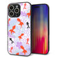 iPhone16 Pro Max 強化ガラス＆TPUスマホケース ガラプリ【HA214 金魚 花柄 パープル】