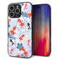 iPhone16 Pro Max 強化ガラス＆TPUスマホケース ガラプリ【HA215 金魚 花柄 ブルー】