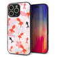 iPhone16 Pro Max 強化ガラス＆TPUスマホケース ガラプリ【HA217 金魚 花柄 ピンク】
