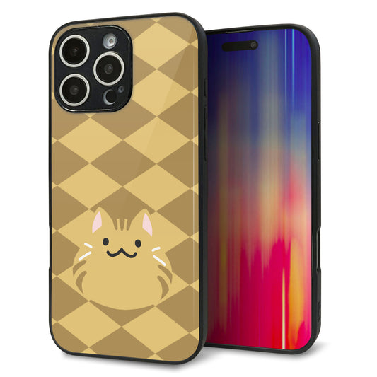 iPhone16 Pro Max 強化ガラス＆TPUスマホケース ガラプリ【HA247 もちねこ 茶トラ】