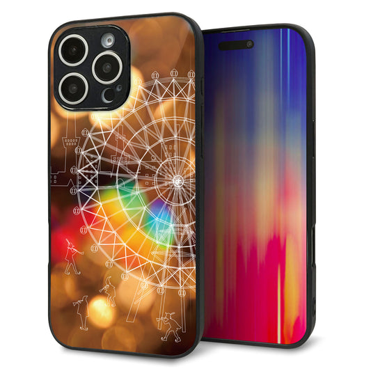 iPhone16 Pro Max 強化ガラス＆TPUスマホケース ガラプリ【KM884 観覧車と笛吹】