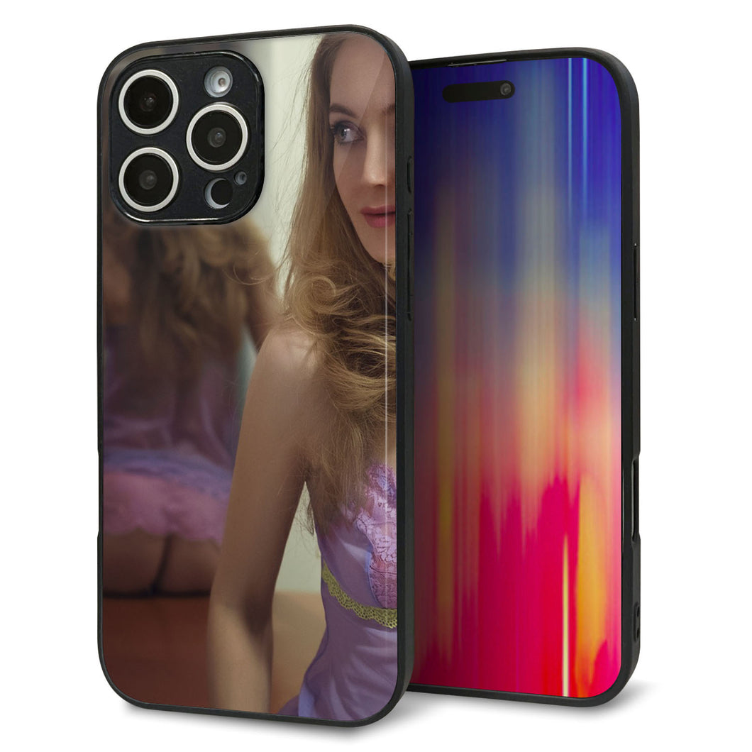 iPhone16 Pro Max 強化ガラス＆TPUスマホケース ガラプリ【KM886 ミラー】