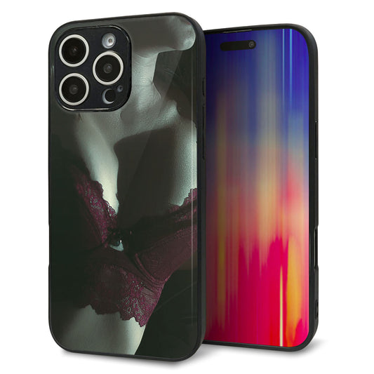 iPhone16 Pro Max 強化ガラス＆TPUスマホケース ガラプリ【KM887 ランジェリー】