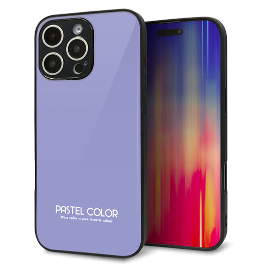iPhone16 Pro Max 強化ガラス＆TPUスマホケース ガラプリ【KM900 パステルカラー(パステルブルー)】