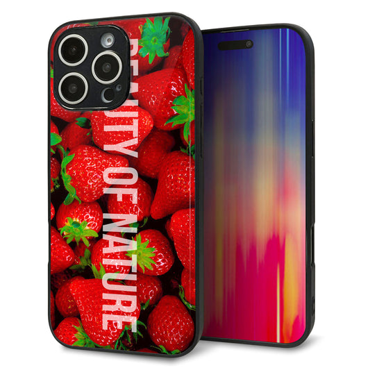 iPhone16 Pro Max 強化ガラス＆TPUスマホケース ガラプリ【MA881 ストロベリー】