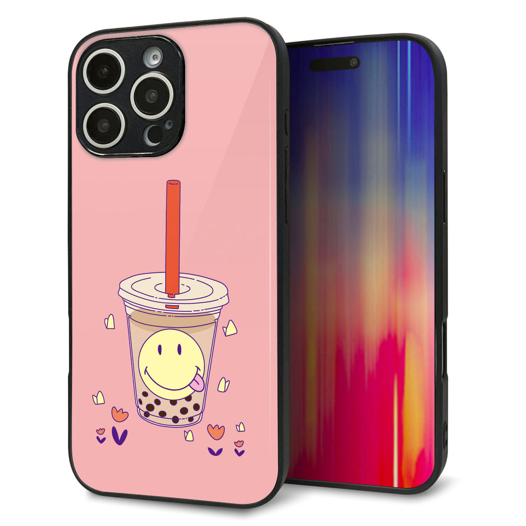 iPhone16 Pro Max 強化ガラス＆TPUスマホケース ガラプリ【MA903 タピオカ】