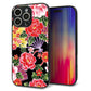 iPhone16 Pro Max 強化ガラス＆TPUスマホケース ガラプリ【MA959 和柄 花 A】