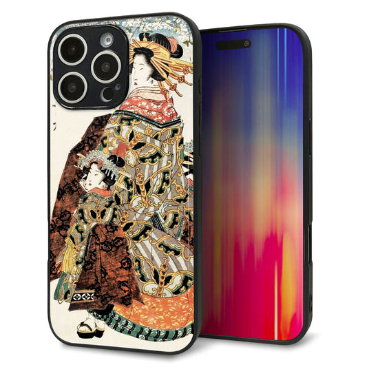 iPhone16 Pro Max 強化ガラス＆TPUスマホケース ガラプリ【MA967 花魁 C】