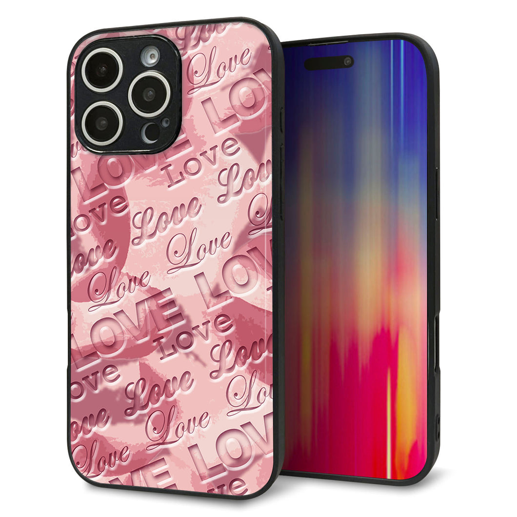 iPhone16 Pro Max 強化ガラス＆TPUスマホケース ガラプリ【SC844 フラワーヴェルニLOVE（ローズヴェルール）】