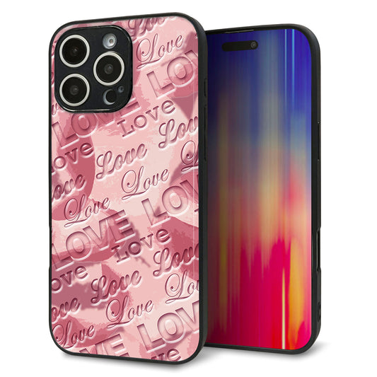 iPhone16 Pro Max 強化ガラス＆TPUスマホケース ガラプリ【SC844 フラワーヴェルニLOVE（ローズヴェルール）】