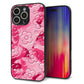 iPhone16 Pro Max 強化ガラス＆TPUスマホケース ガラプリ【SC847 フラワーヴェルニ花濃いピンク（ローズアンディアン）】
