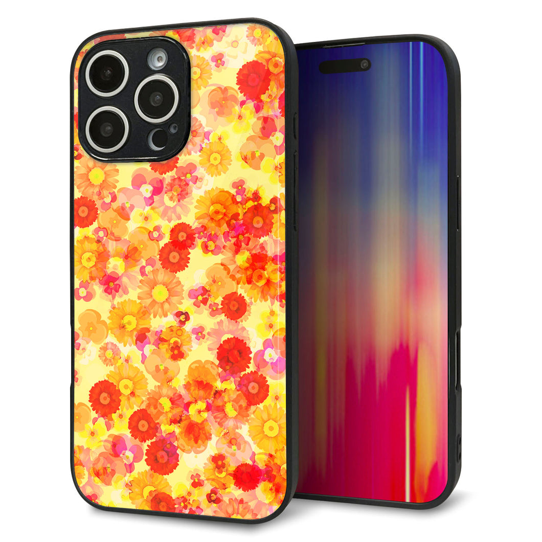 iPhone16 Pro Max 強化ガラス＆TPUスマホケース ガラプリ【SC867 リバティプリント フルールドパルファン（イエロー）】
