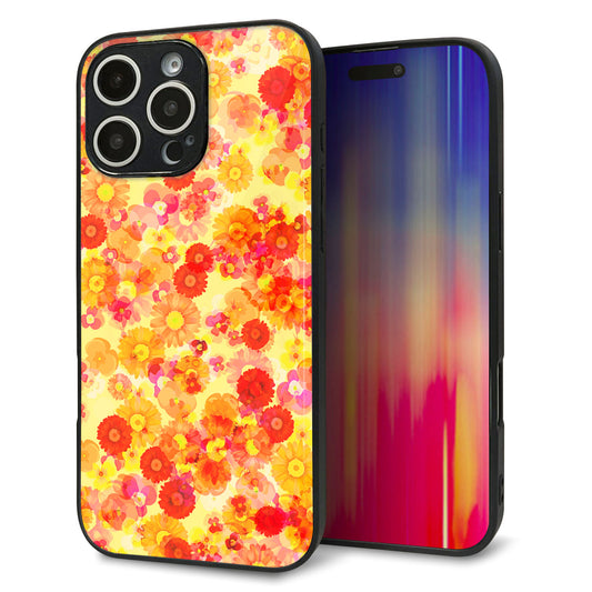 iPhone16 Pro Max 強化ガラス＆TPUスマホケース ガラプリ【SC867 リバティプリント フルールドパルファン（イエロー）】