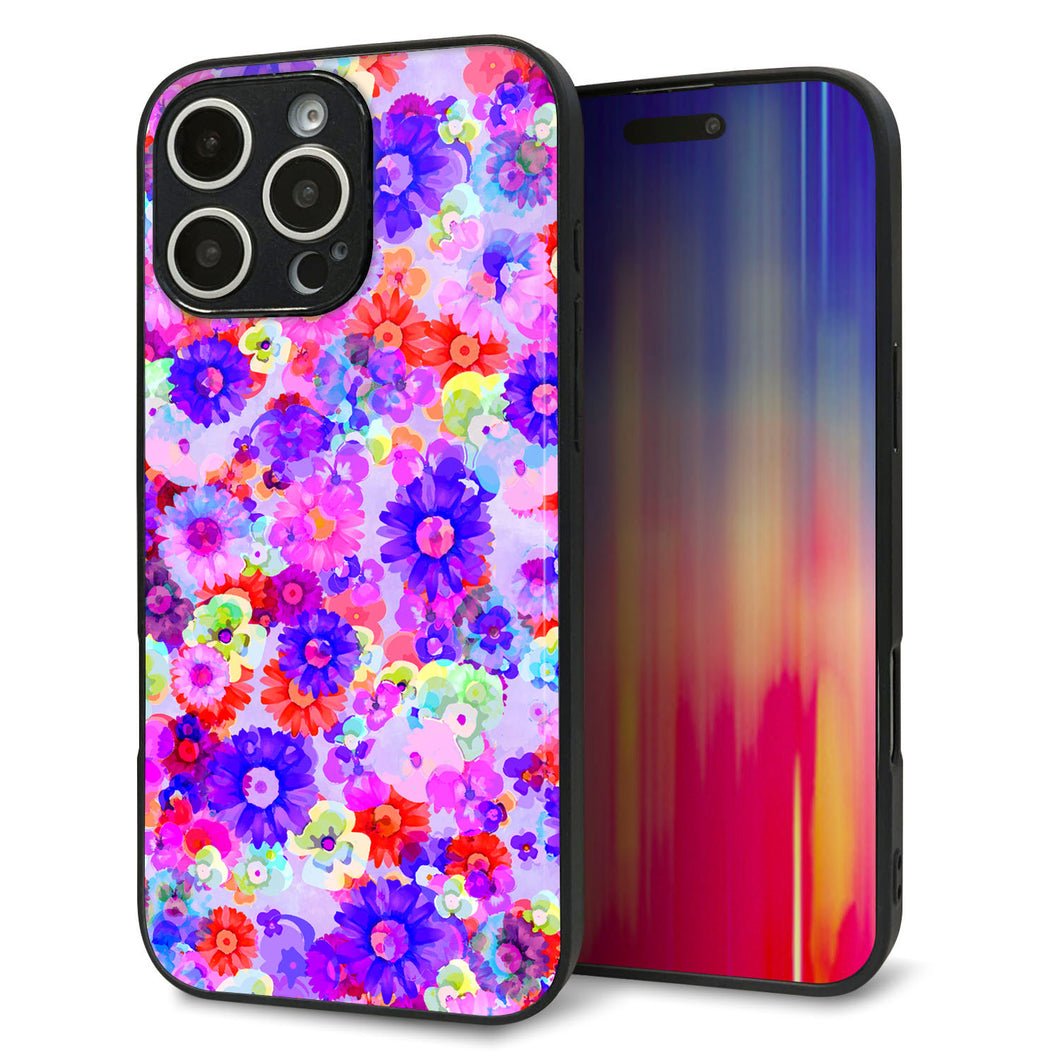 iPhone16 Pro Max 強化ガラス＆TPUスマホケース ガラプリ【SC868 リバティプリント フルールドパルファン（パープル）】