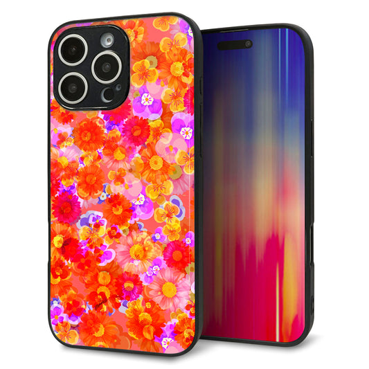 iPhone16 Pro Max 強化ガラス＆TPUスマホケース ガラプリ【SC871 リバティプリント フルールドパルファン（レッド）】