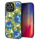 iPhone16 Pro Max 強化ガラス＆TPUスマホケース ガラプリ【SC896 ボタニカル ブルー＆リーフ】