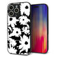 iPhone16 Pro Max 強化ガラス＆TPUスマホケース ガラプリ【SC915 花柄モノトーン 04】