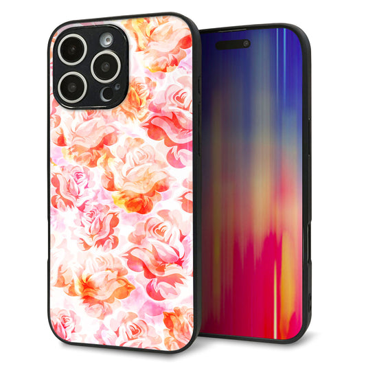 iPhone16 Pro Max 強化ガラス＆TPUスマホケース ガラプリ【SC930 ローズ レッド】