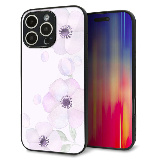 iPhone16 Pro Max 強化ガラス＆TPUスマホケース ガラプリ【SC950 ドゥ・フルール（パウダーバイオレット）】