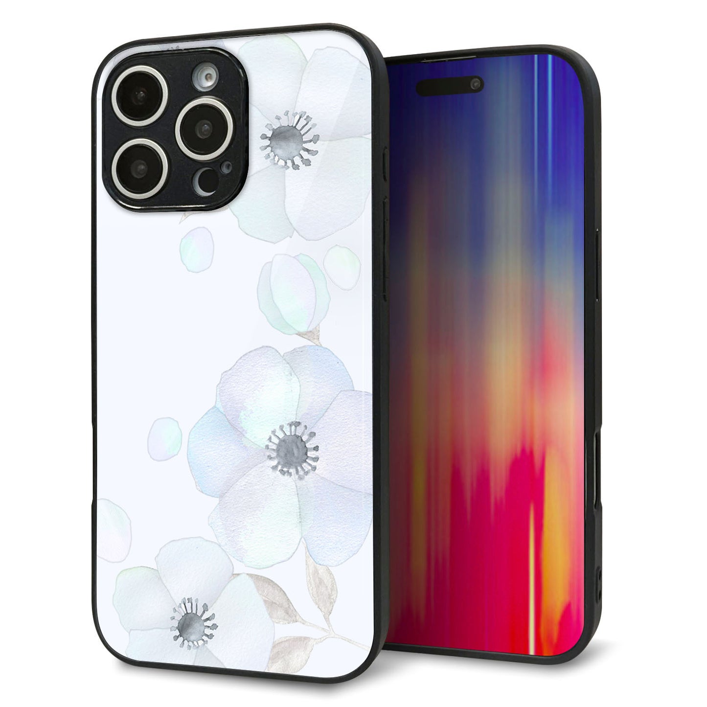 iPhone16 Pro Max 強化ガラス＆TPUスマホケース ガラプリ【SC951 ドゥ・フルール（エンジェルブルー）】