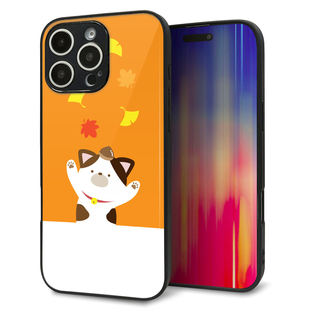 iPhone16 Pro Max 強化ガラス＆TPUスマホケース ガラプリ【TA018 秋みけ】