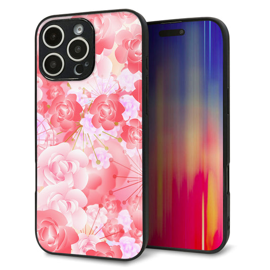 iPhone16 Pro Max 強化ガラス＆TPUスマホケース ガラプリ【VA817 はんなり色の華】