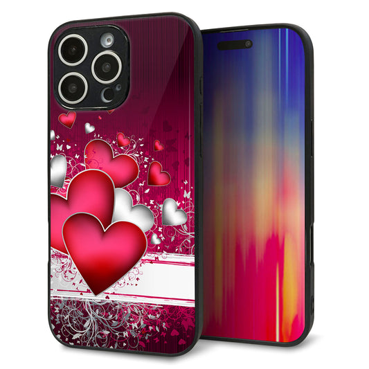 iPhone16 Pro Max 強化ガラス＆TPUスマホケース ガラプリ【VA835 ハートの息吹】