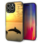 iPhone16 Pro Max 強化ガラス＆TPUスマホケース ガラプリ【VA845 夕暮れのドルフィン】