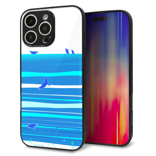 iPhone16 Pro Max 強化ガラス＆TPUスマホケース ガラプリ【YB920 ペンギン01】