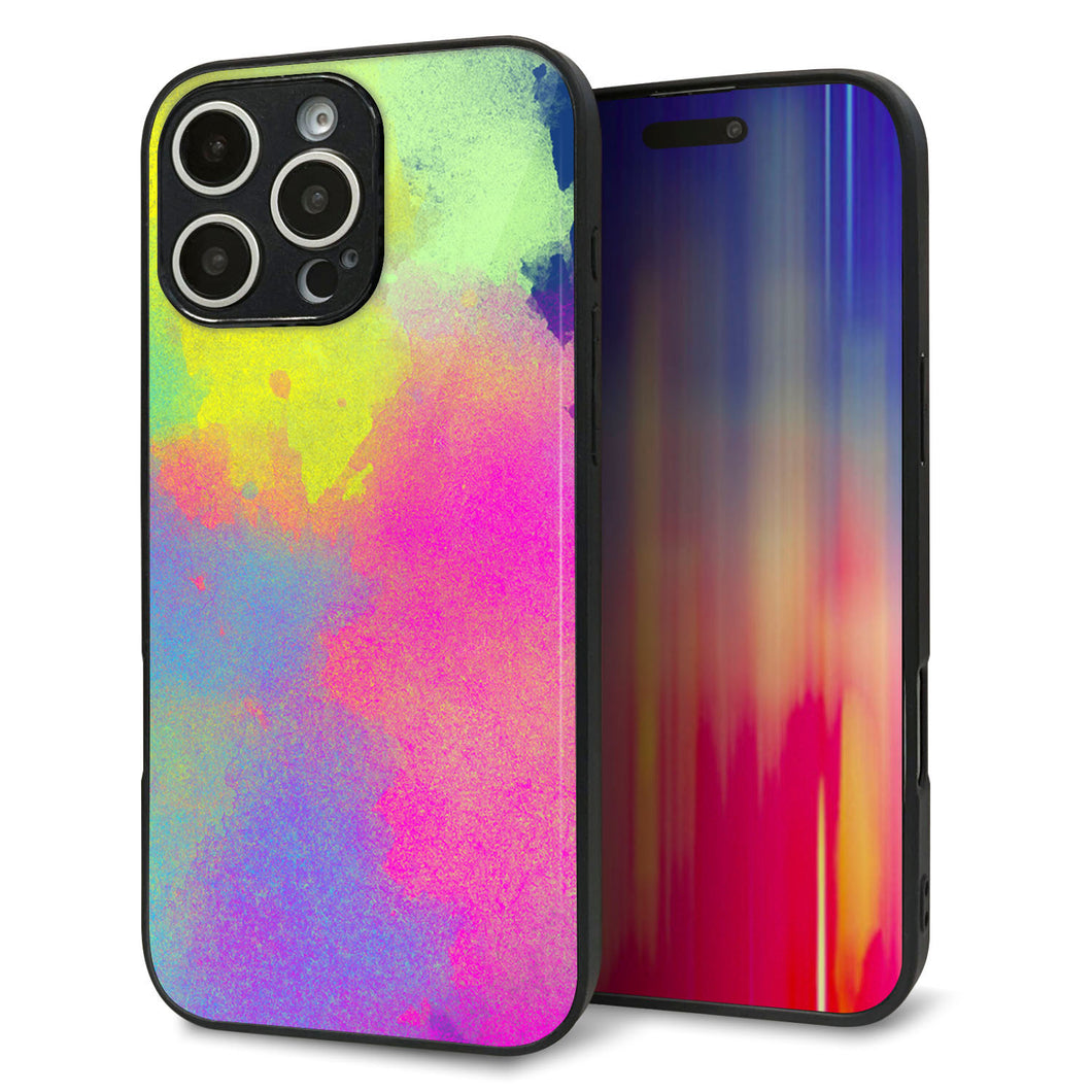 iPhone16 Pro Max 強化ガラス＆TPUスマホケース ガラプリ【YJ294 デザイン色彩】