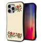 iPhone16 Pro Max スマホケース 「SEA Grip」 グリップケース Sライン 【KM941 花刺繍風 レッドフラワー オフホワイト 】 UV印刷