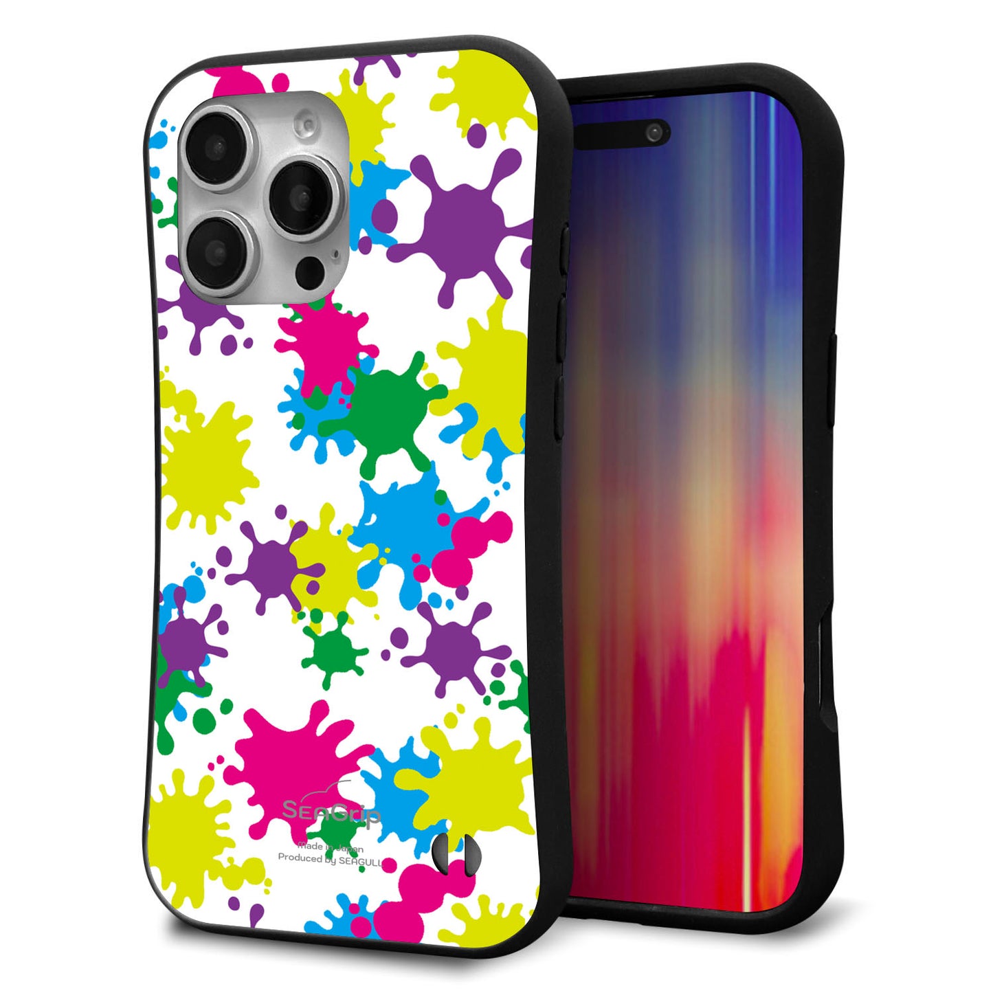 iPhone16 Pro Max スマホケース 「SEA Grip」 グリップケース Sライン 【MA878 ペイントホワイト】 UV印刷