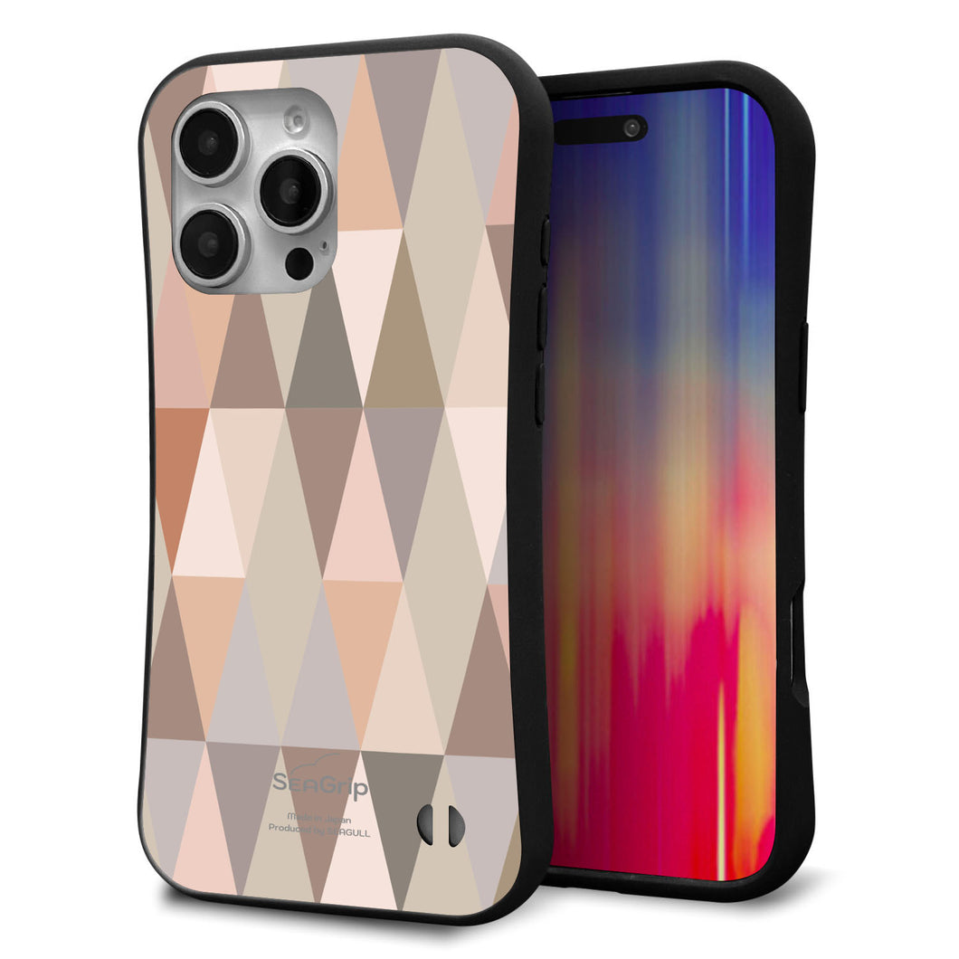 iPhone16 Pro Max スマホケース 「SEA Grip」 グリップケース Sライン 【MG800 くすみピンク】 UV印刷