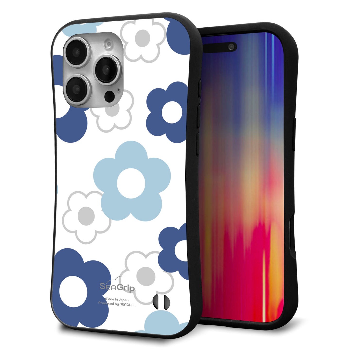iPhone16 Pro Max スマホケース 「SEA Grip」 グリップケース Sライン 【SC923 デイジー ブルー】 UV印刷