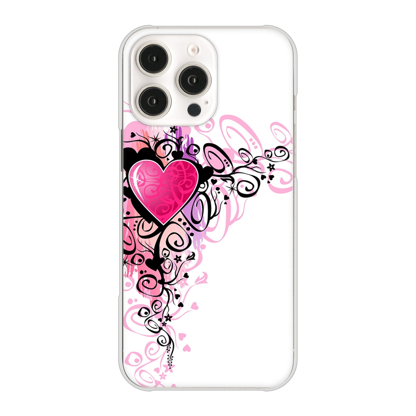 iPhone16 Pro Max 高画質仕上げ 背面印刷 ハードケースきらめきハート