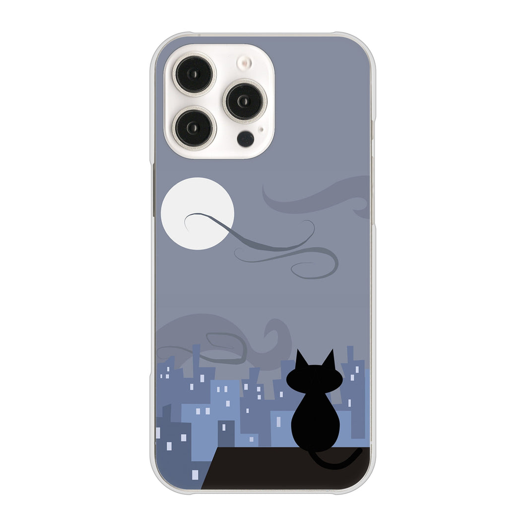 iPhone16 Pro Max 高画質仕上げ 背面印刷 ハードケース夜とネコ