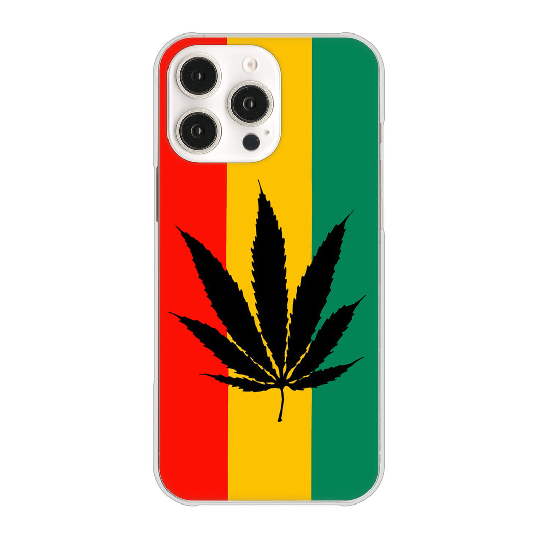 iPhone16 Pro Max 高画質仕上げ 背面印刷 ハードケース 【083 大麻ラスタカラー】