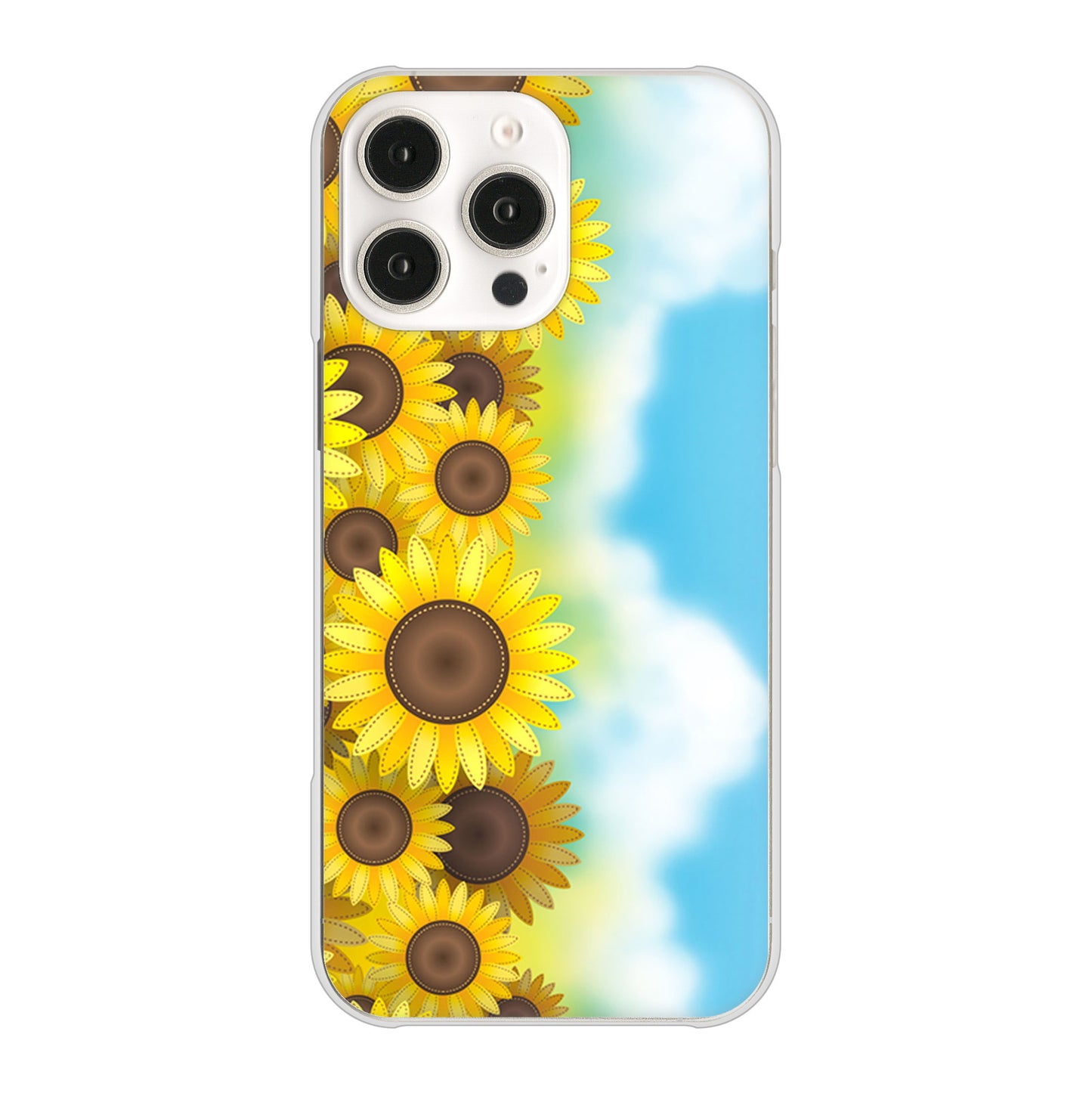 iPhone16 Pro Max 高画質仕上げ 背面印刷 ハードケース 【148 ひまわり畑】