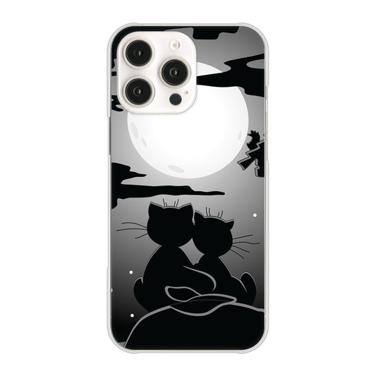 iPhone16 Pro Max 高画質仕上げ 背面印刷 ハードケース夜とネコ